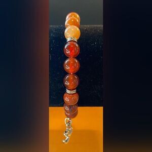 Multicolor Gemstone Beaded Bracelet Stretch Om Charm Women's Chakra Yoga Jewelry
